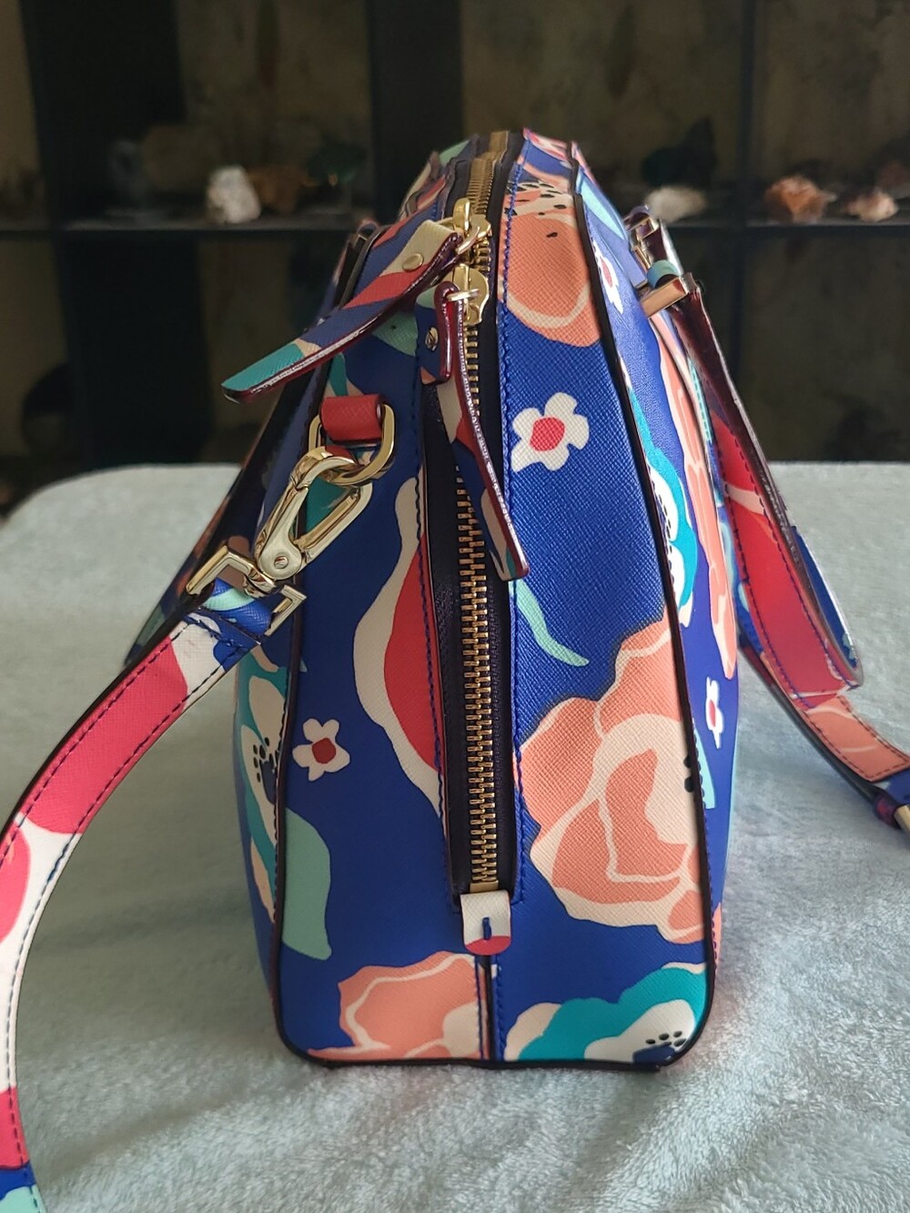 The Kate Spade Newbury Lane Small Felix Cherry Floral Satchel - Picture 5 of 16